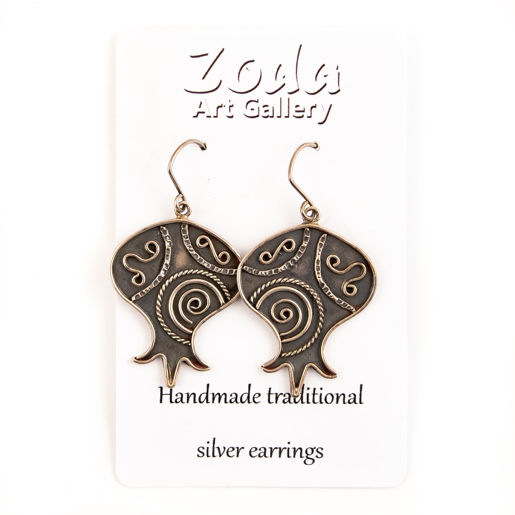 Tajik Sterling Silver Pomegranate Earrings